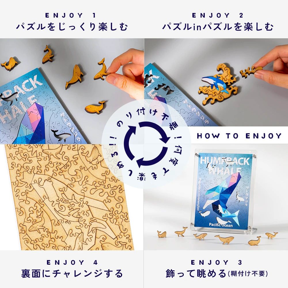 ウラシク　12枚セット コレクション品 うみのかけら ザトウクジラ フレームセット – ご褒美パズル