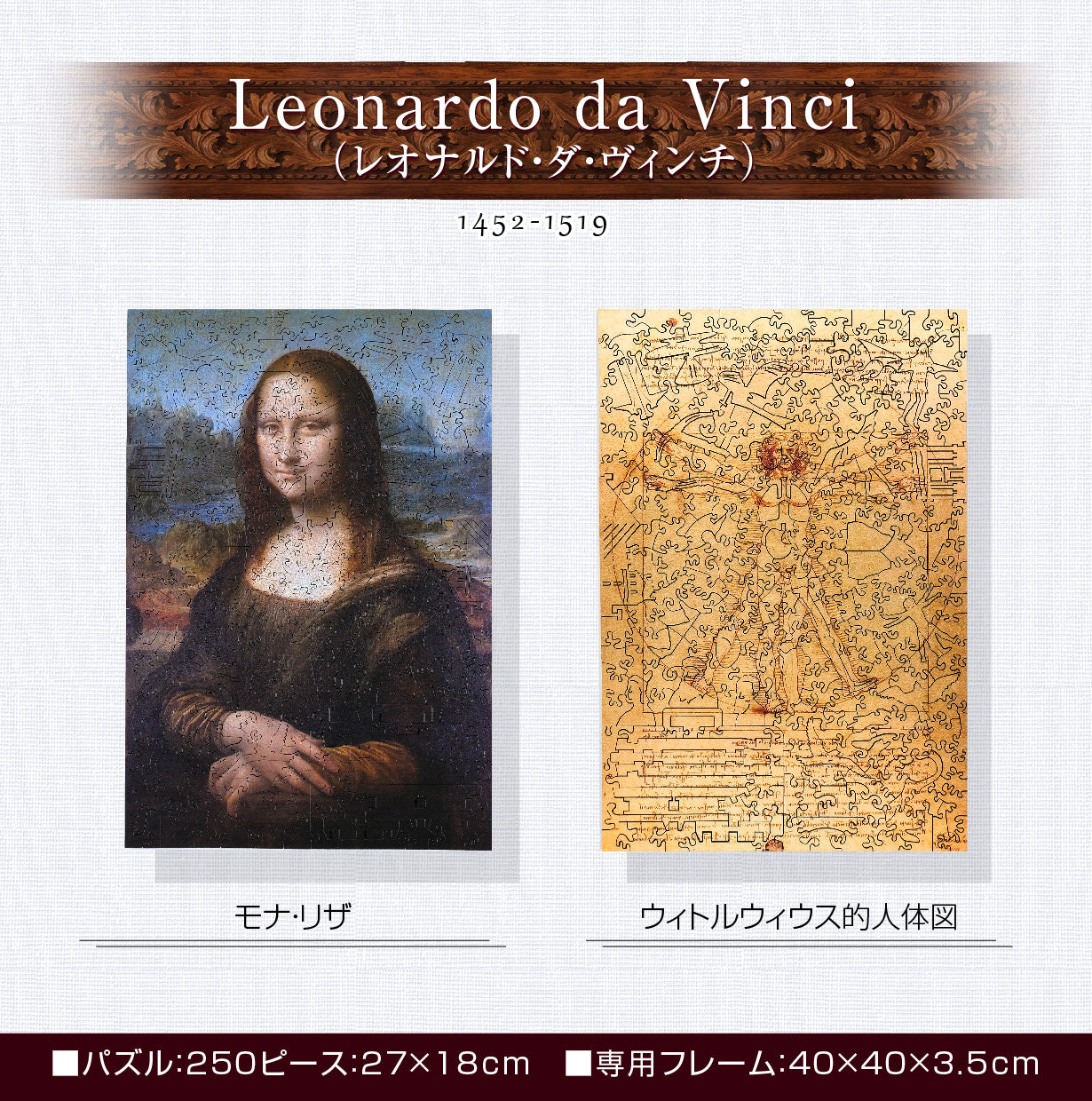 巨匠の破片 ダ・ヴィンチ アートパズルとフレームセット 7