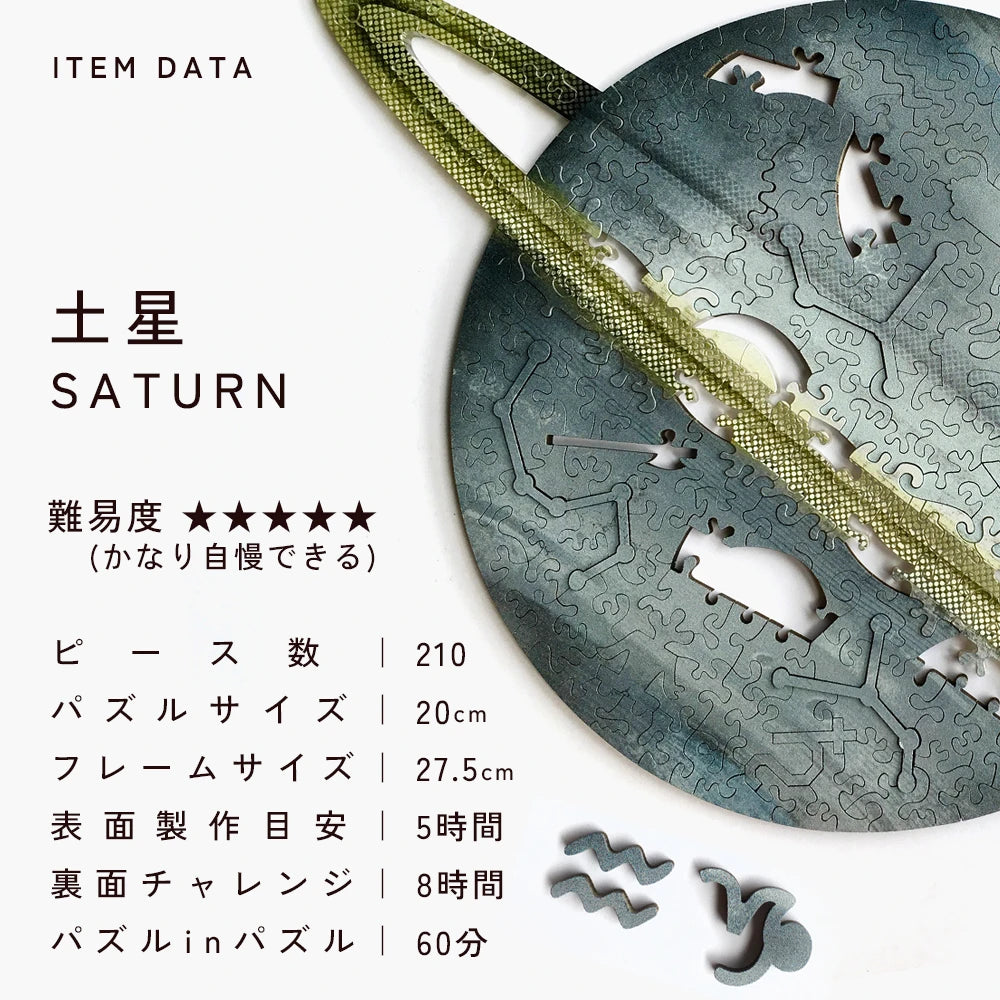 宇宙の破片 SATURN 土星と専用フレームセット – ご褒美パズル