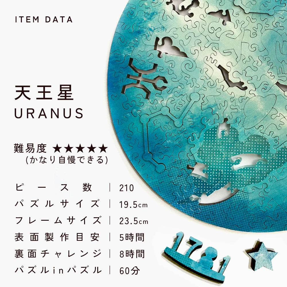 【ジグソーパズル】Relajant 惑星パズル　天王星 9月入荷分予約】宇宙の破片 URANUS 天王星と専用フレームセット – ご